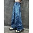 thumbnail image 5 of XXWXYD Clearence 2025 Korean Tie-Dye Wide Leg Jeans Girls Fashion Denim Pants Big Kids Autumn Loose Street Style Retro Washed Trousers, 5 of 7