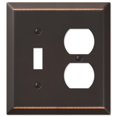 thumbnail image 1 of Placa de pared Amerelle 163TDDB Century 1 Toggle 1 Duplex Bronce, 1 of 3