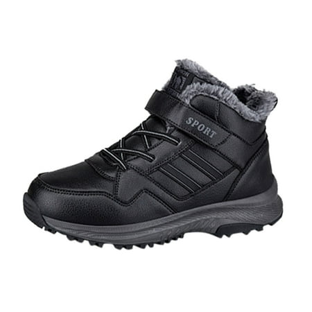 Fauean Womens Sneakers Winter Comfortable and Warm Shoes Outdoor Windproof Snow Boots Black Size 41
