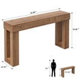 thumbnail image 6 of Techmilly 63" Modern Console Table with LED Light Strip,Brown Finish Narrow Entryway Sofa Table for Living Room Hallway, 6 of 9