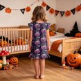 thumbnail image 7 of NOLDARES Halloween Girls Nightgowns Kids Flutter Short Pajamas Nightdress Princess Nightgown Sleep Dress(N211-Dark Purple), 7 of 7