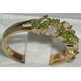 thumbnail image 3 of LBG British Made 9k Yellow Gold Natural Peridot & Opal Womens Eternity Ring - 33 size options, 3 of 5