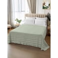 thumbnail image 3 of Twin Flat Sheet Only Minimalist Sage Green Grid Soft Microfiber Cooling Bedding Sheets Turquoise Linen Textured Flat Bed Sheet for Hotel,Home Decor, 3 of 9