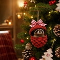 thumbnail image 5 of IPEWLEX Raccoon in Pinecone Christmas Ornament – Woodland Animal Hanging Tree Decor, 5 of 7
