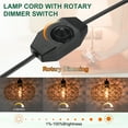 thumbnail image 4 of Uxcell 6 Feet Lamp Cord with Plug, 1 Set UL List Lamp Power Cord with Full Range Rotary Lamp Switch, Black, 4 of 7