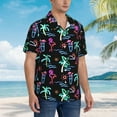 thumbnail image 5 of Neon Flamingo Men'S 3d Print Casual Button Down Shirts, Novelty Hawaiian Short Sleeves Xl, 5 of 9