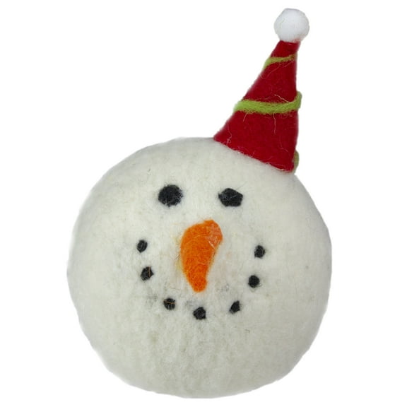 Tii Collections 5" Snowman Head with a Red and Green Striped Hat Christmas Ornament