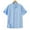 Sky Blue, variant on Chiccall Plus Size Cotton Linen Shirts for Men Solid Summer Tops Button Up Short Sleeve Casual Stand Collar T Shirts
