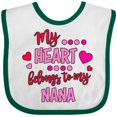 thumbnail image 3 of Inktastic My Heart Belongs to my Nana Boys or Girls Baby Bib, 3 of 4