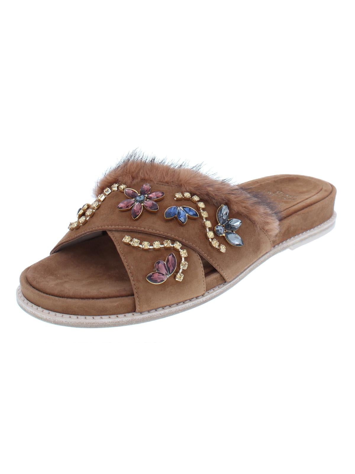 stuart weitzman fur sandals