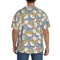 thumbnail image 3 of Uemuo Cute Rabbit Pattern Cotton Linen Short Sleeve Shirts,Casual Lightweight Button Down Shirts,Vacation Beach Summer Tops-3X-Large, 3 of 7