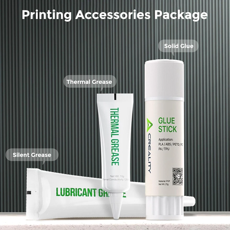 FLINT - Creality 3D Printer Glue Sticks Set, Thermal Grease + Lubricant Extra Small