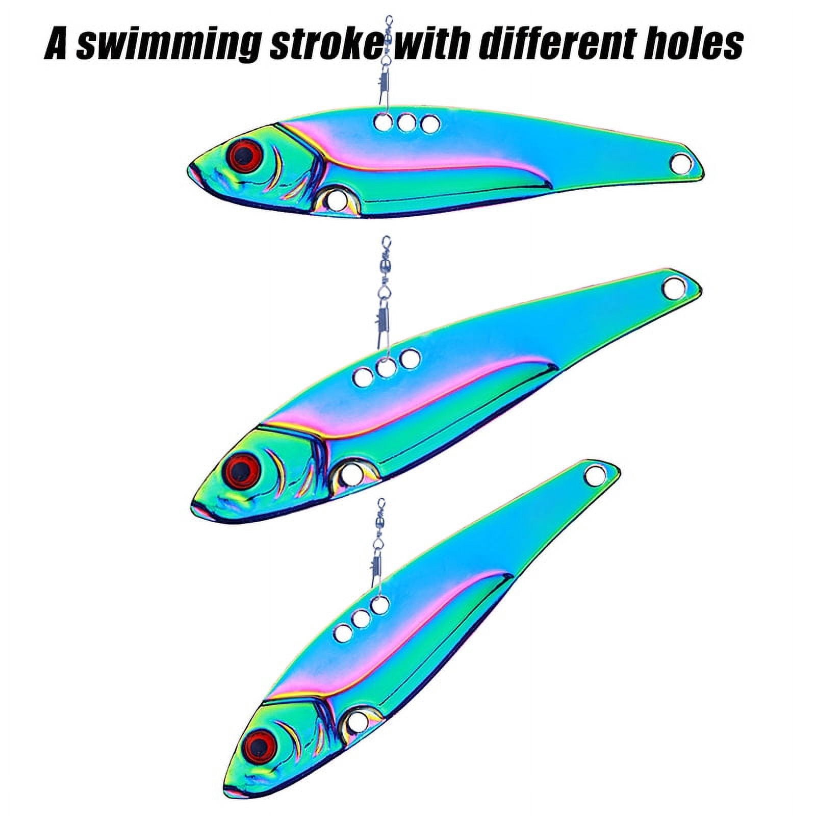 HENGJIA Blade Bait Fishing Spoon Lures, 6PCS Hard Metal Blade Baits Lipless Crankbait VIB Lures for Bass Walleye Trout Swimbait Freshwater Saltwater Fishing Lures