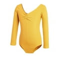 thumbnail image 4 of Girls' Solid Color Long Sleeved Round Neck Dance Practice Uniform Medium And Large Children's Jumpsuit, 4 of 7