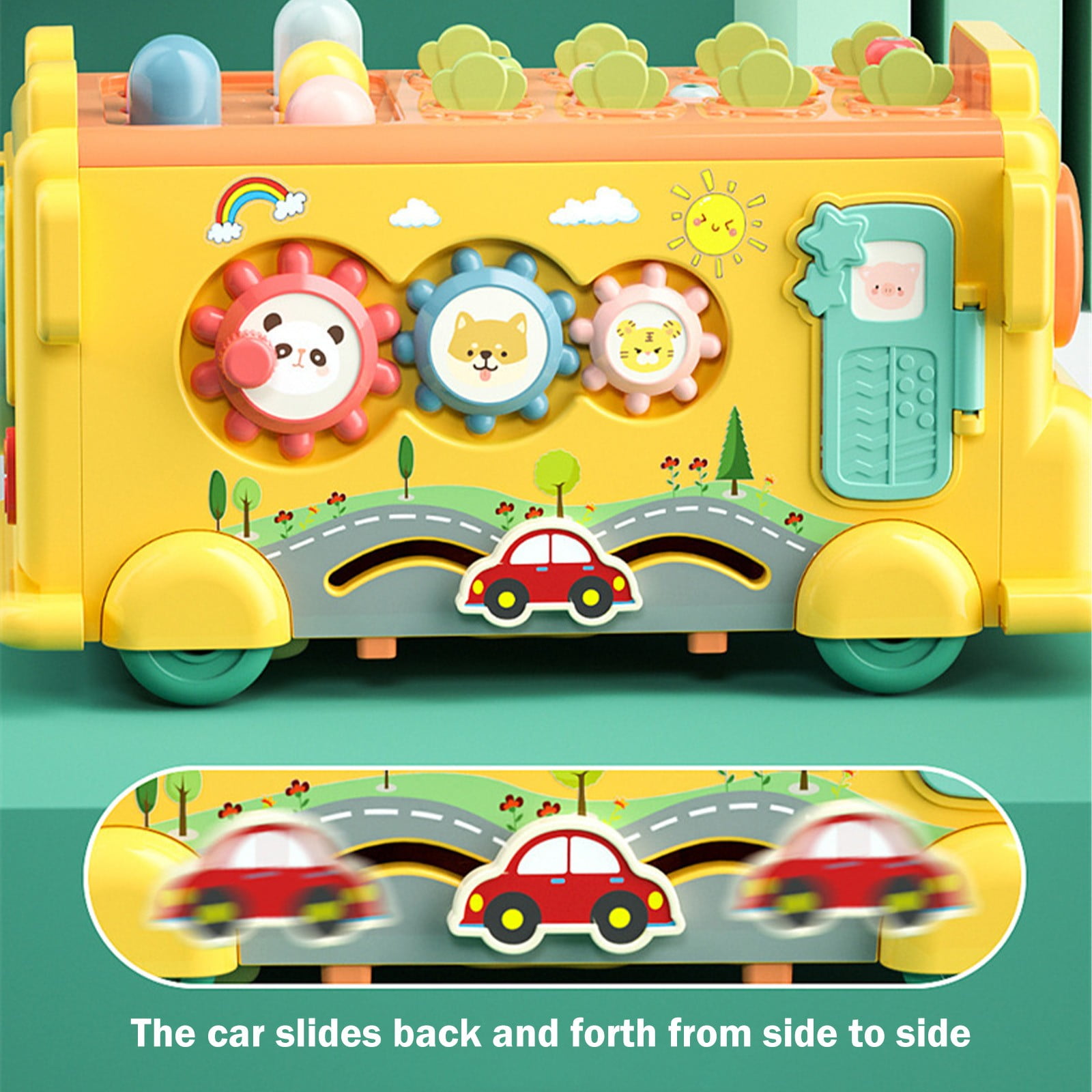 YUNAFFT 6 in 1 Educational Toddlers Activity Box 6 in 1 Montessori Toy Multifunctional Preschool Activity Toy for Infant Baby Gifts