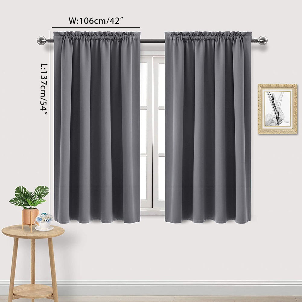 Blackout Curtains Panels for Bedroom - Thermal Insulated Rod Pocket Window Blackout Drapes/Draperies for Living Room (1 Panel, W42 x L54 inches, Gray)