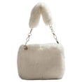 thumbnail image 1 of Bolso de citas diario para mujer bolso cuadrado con cadena bolso de mano de piel sintética suave bolso de mano peludo, 1 of 8