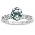 thumbnail image 2 of Star K � Oval 8x6 Genuine Aquamarine Channel Set Engagement Promise Ring, 2 of 9