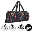 thumbnail image 3 of Balery Colorful Excavator Bolsa de Gimnasio para Mujeres y Hombres, Bolsa de Viaje Impermeable, Bolsa de Fin de Semana con Compartimento para Zapatos y Bolsillo Húmedo, 3 of 6