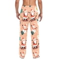thumbnail image 4 of FORMRS Mens Pajama Pants with Pockets Sleepwear Lounge Bottoms Sizes S-2XL, Pink Christmas Santa, 4 of 7