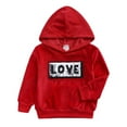 thumbnail image 3 of Hicidod Baby Sweatsuit Set Letter Printed Velvet Toddler Tracksuit Two Piece Outfits Long Sleeve Pullover Hoodie Sweatpants Sets, 3 of 7