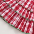 thumbnail image 6 of oqasdz Dresses for Girls Tiered Ruffle Sundress with Bow Tie Shoulder Straps Plaid Cute Casual Summer for Toddler Kids Pageant Prom Dress, 6 of 6