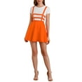 thumbnail image 2 of DARING DIVA Women's Elastic High Waist Mini Suspender Skirt XL Orange, 2 of 6