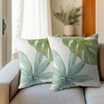 thumbnail image 5 of Tropical Leaves Pillow Covers 20x20 Inch Set of 2 Watercolor Green Palm Leaf Summer Outdoor Throw Pillow Covers Monstera Botanical Plant Pillow Cases Cotton Linen Cushion Covers for Couch Home Decor, 5 of 6