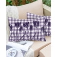 thumbnail image 6 of Purple Flower Throw Pillow Cover 24 x 36 Inch Decorative Pillow Cover Tulip Floral Country Plaid Checkered Lumbar Pillowcase Seasonal Rectangle Cushion Case for Couch Sofa Bed Living Room, 6 of 7