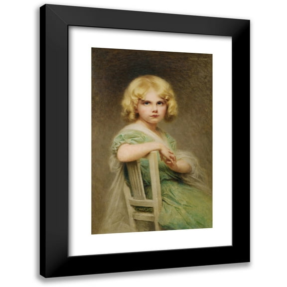 Edouard Cabane 11x14 Black Modern Framed Museum Art Print Titled - Portrait of Eva, Daughter of the Painter