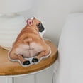 thumbnail image 5 of WIRESTER 9.84 inches Faux Linen Fabric & PP Cotton Filler Animal Shaped Pillow Cushion, French Bulldog Butt Looking Back, 5 of 6