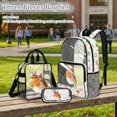 thumbnail image 2 of DISNIMO 3PCS Clear Backpack for Girls, Sparrow Floral Butterfly Printed Heavy Duty Transparent Bookbag See Through PVC School Backpack, 17 Inch Clear Bookbag with Lunch Box and Pencil Case Set, 2 of 5