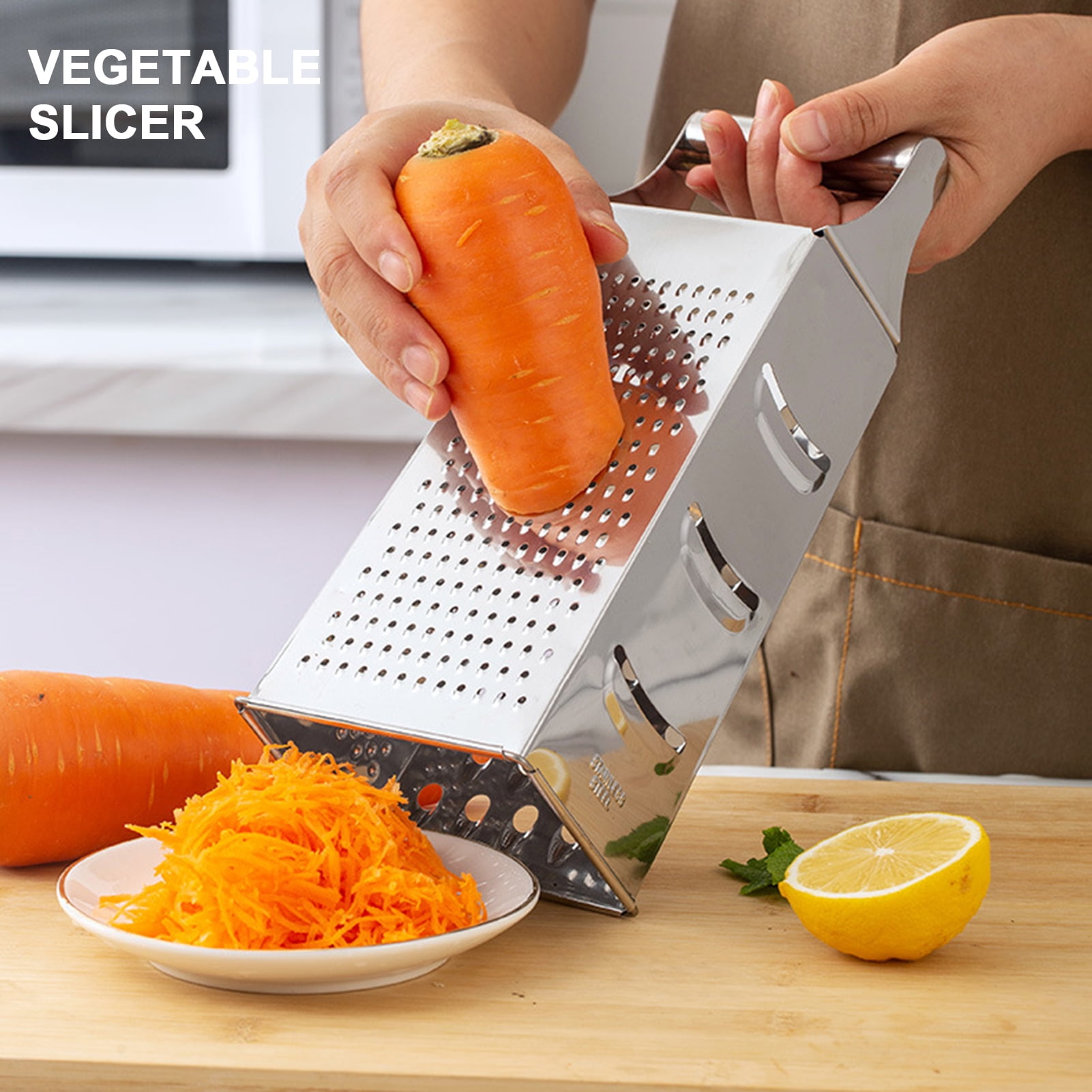 Vegetable Grater Non-Slip Base Ergonomic Handle with Non-slip Rubber Ring  Four-side Potato Cheese Grater Vegetable Cutter for Re - AliExpress