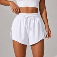 thumbnail image 2 of KPOPLK Women's 2 in 1 Butterfly Running Shorts High-Split Athletic Short High Waisted 3" Liner Workout Gym Short with Pockets Size XXXL,White, 2 of 7