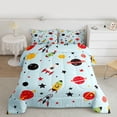 thumbnail image 2 of Homewish Cartoon Rocket Bedding Comforter Set,Galaxy Planet Pattern Twin Comforter Sets,Blue Red Black Bedding Set For Boys Kids,Microfiber Bedroom Decor Reversible,2pcs, 2 of 8