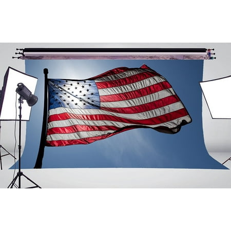 Image of GreenDecor 7x5ft Sunshine American Flag Backdrop Photography Props Room Mural Photo Studio Background