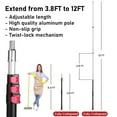 thumbnail image 4 of Active Mind Ltd 3.8-12FT Telescoping Cleaning Pole Kit, Heavy Duty Squeegee & Cobweb Duster for Gutters, Ceiling Fans, Wall Corners - Adjustable Gutter & Pool Maintenance Tool, 4 of 9