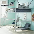 thumbnail image 3 of Flash Furniture Riley Loft Wooden Bed Frame with Desk, White, 3 of 12