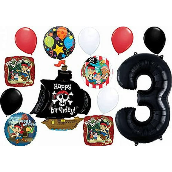 Jake and the Neverland Pirates Party Supplies 3rd Birthday Balloon Bouquet Decorations
