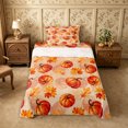 thumbnail image 2 of Erosebridal Pumpkin Leaves Twin Sheets 3pcs,Fall Harvest Bedding,Peach,1 Flat Sheet, 1 Fitted Sheet and 1 Pillowcase, 2 of 6