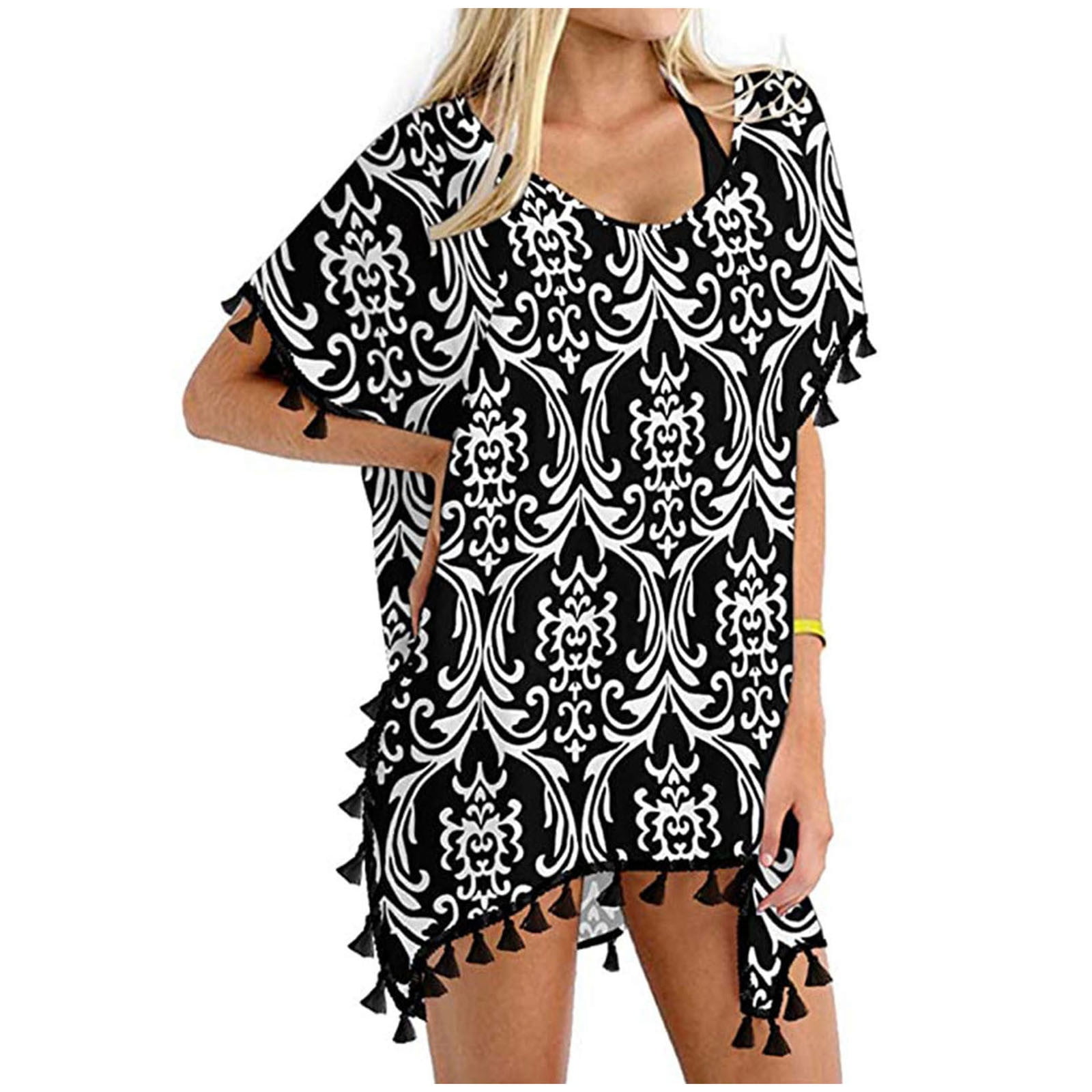 Lus Chic Womens Wrap Swimsuit Cover Up Spaghetti Strap V Neck Backless Long Beach Dress