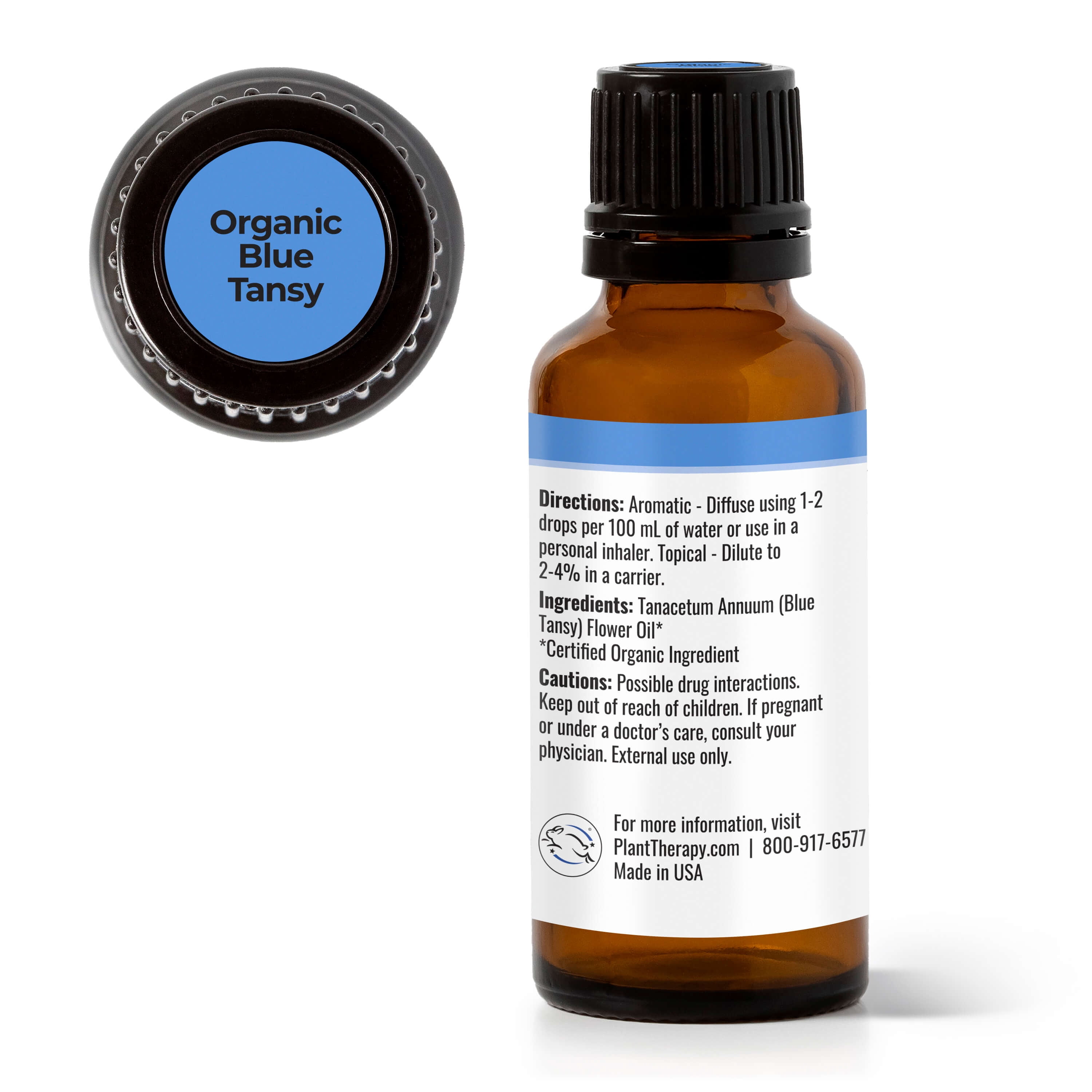 Plant Therapy Organic Blue Tansy Essential Oil 100% Pure, Undiluted, Natural Aromatherapy, Therapeutic Grade 30 mL (1 oz)