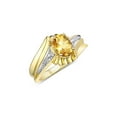 thumbnail image 6 of RYLOS Rings for Women 14K Gold Plated Silver Swirl Z Ring 7X5MM Oval Gemstone &  Diamond Rings November Citrine Jewelry Size 6, 6 of 7