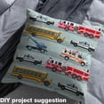 thumbnail image 3 of Car Fabric By The Yard Cartoon Car Upholstery Fabric For Chairs Sofa,Equipment Trucks Decorative Fabric Police Ambulance Bus Indoor Outdoor Fabric Teens,10 Yard,Red Yellow, 3 of 5