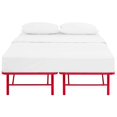 thumbnail image 6 of Platform Bed Frame, Queen Size, Red, Stainless Metal, Bedroom, Modern Contemporary HB35040, 6 of 8