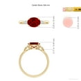 thumbnail image 5 of ANGARA Lab Grown Classic East-West Oval Ruby Side Stone Engagement Ring for Women in 14K Yellow Gold (Size-8x6mm) | July Birthstone Jewelry for Her | Lab-Grown Ruby Engagement Rings, 5 of 7