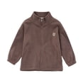 thumbnail image 3 of Kids Fleece Jacket Winter Stand Collar Zip Up Coat Long Sleeve Cute Bear Embroidered Outerwear Daily Casual School Outwear for Boys Girls, 3 of 6