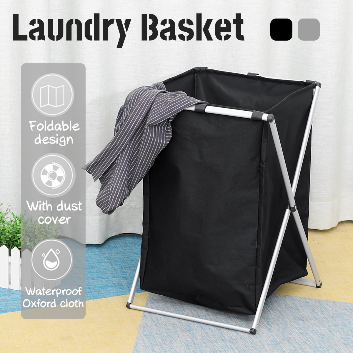 Simple Foldable Large Storage Laundry Hamper Clothes Basket Laundry Washing Bag 