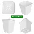 thumbnail image 2 of 10 Pack Plastic Plant Pots Seedling Cups, 5 Gallon Plant Container Square Nursery Pots Fit for Seeds Germination, Seedlings Growing, Succulents Planting, Seeds Starting, White, 2 of 8