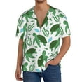 thumbnail image 3 of Wukai Cartoon Turtle Men's Casual Short-Sleeve Button Down Shirt - Lightweight Summer Dress Shirt for Daily Wear-Large, 3 of 7